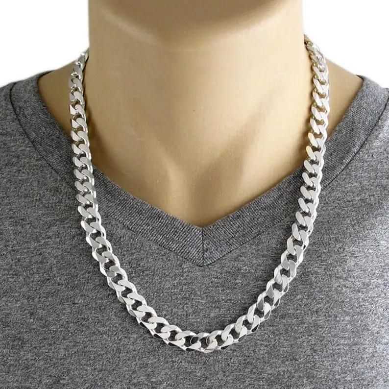 Hip Hop Custom Available Men Chunky Miami Cuban Chain Six Faceted Thick Necklace 3.5/5/7mm Width, 18-36inch Length, Gold Plated/Stainless Steel/Black