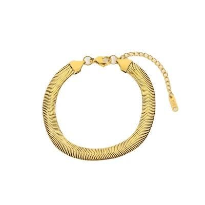 Chunky Centipede Chain Link Bracelet Stainless Steel with 18K Gold Plated Fashion Jewelry for Women