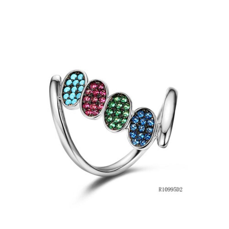 Oval Silver with Fancy CZ Ring