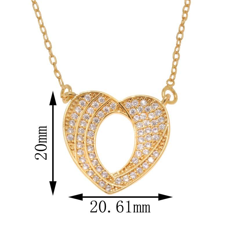 Wholesale High Quality Heart Shape Ladies Luxury Fashion Jewelry Necklace