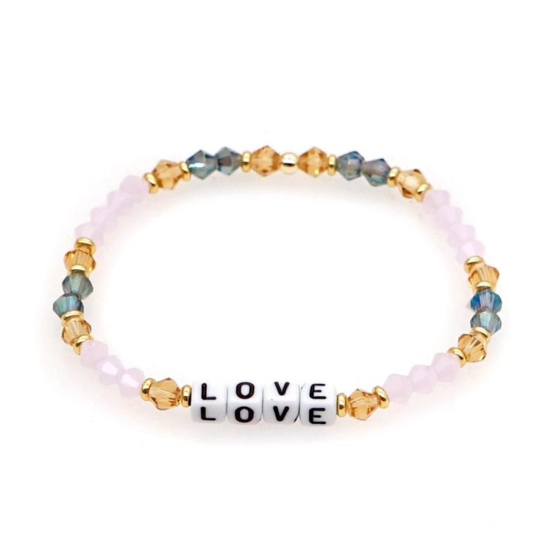 Mlgm Crystal Bead Jewelry for Girls Bracelet OEM Custom Accept Love Letters Jewellery Bohemian Elastic Bracelets Fast Shipping