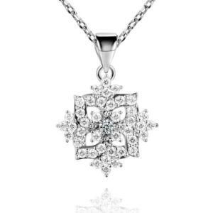 Fashion Accessories Necklace Cross Designed Clear CZ Pendant