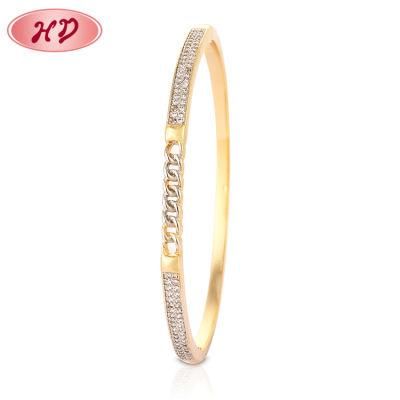 2020 High Quality New Fashion Adjustable Wire 18K Gold Plated Zircon Bangle Jewelry Wholesale