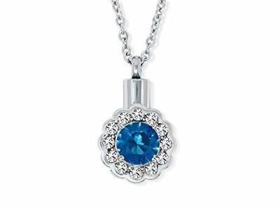 925s Silver Blue Gem Stone Follower Cremation Pendant