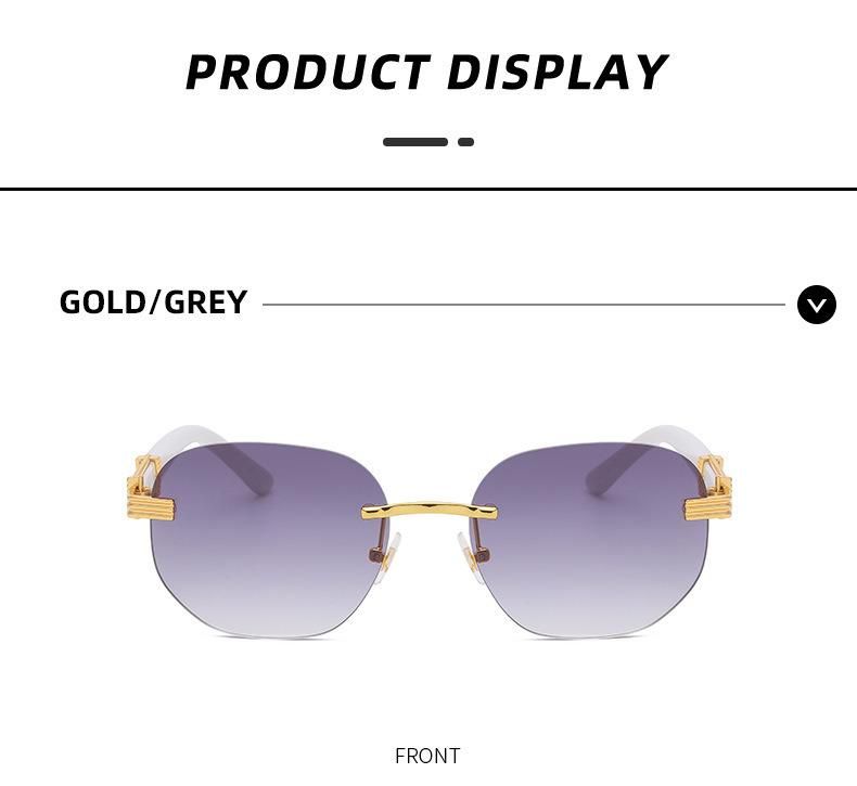 Rimless Sun Glasses Oval Eyewear Man Women Sunglasses Metal High Quality Sunglasses