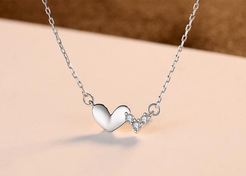 Best Sale 925 Sterling Silver Two Heart Necklace