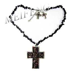 Christian Items Imitation Jewelry Cross Colorful Pendant Necklace
