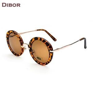 Unique Polarized Sunglasses for Men and Women, with Round Lenses, PC Frame and Metal Temples
