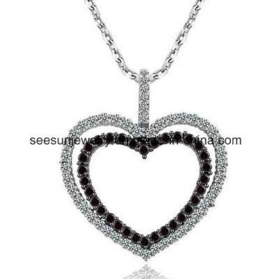 Fashion Silver Jewelry Double Heart Pendant