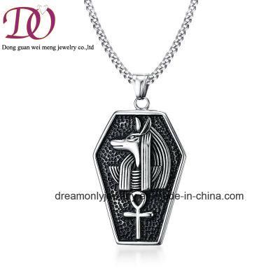 Amazon Trendy Ornaments Anubis Titanium Steel Life Character Pendant Steel Color Pendant