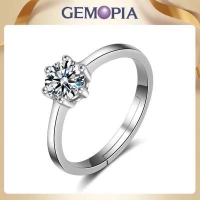 925 Sterling Blue Gemstone Wedding Ring Women Jewelry Silver Ring
