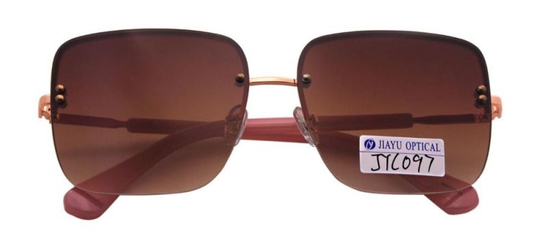 Wholesale Latest Fashion Polarized Large Rectangular Frame Metal Women Sunglasses