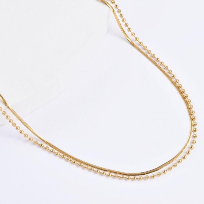Wholesale Latest Stainless Steel Fashion Imitation Jewelry Accessories Layering Chain Necklace for Lady Jewel Making