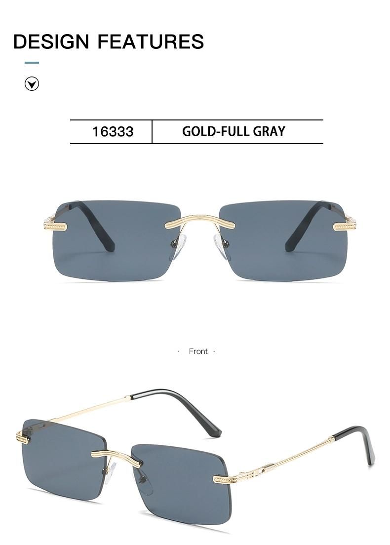 Sunglasses New European and American Personality Square Small Frame Sunglasses for Men and Women Retro Borderless Marine Sunglasses