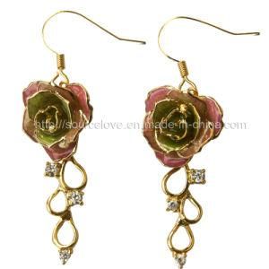 24k Gold Rose Earrings (EH003)