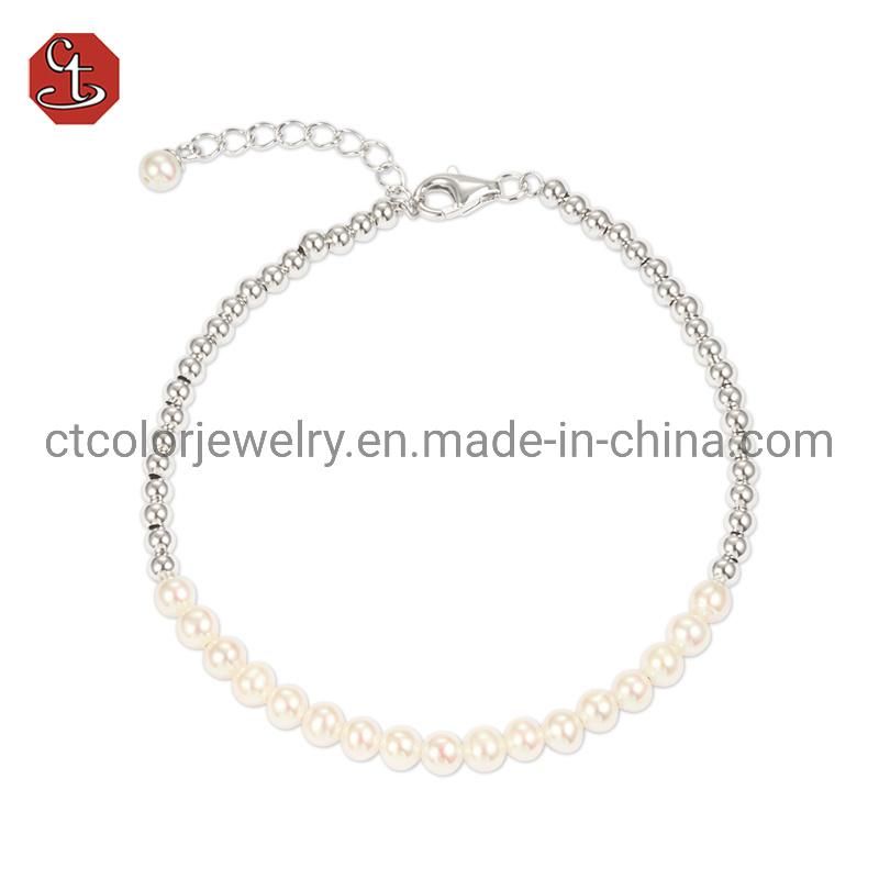 2021 Fashion Silver Bangles Natura pearl Bracelets Luxury for Women plated Rhodium