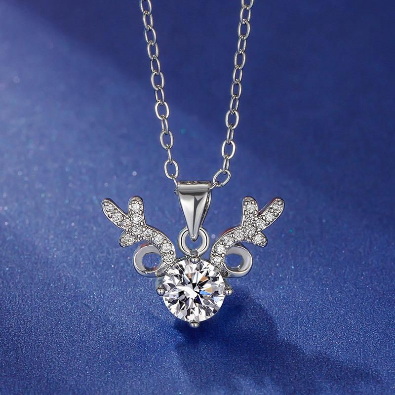 Explosive Constellation Necklace Female Imitation Mosang Stone Pendant Clavicle Chain Jewelry Manufacturers Direct Sales