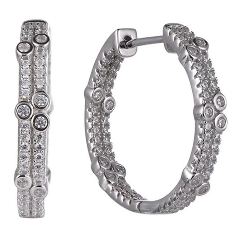 925 Silver Hollow Button Rope Fashion Hoop Earring for Christmas Promotion