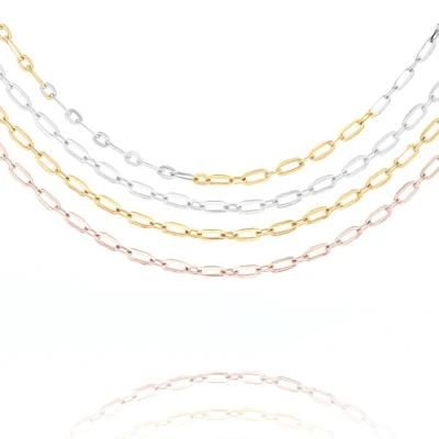 Stainless Steel Fashion Accessories Flat Length 1: 1 Cable Chain Layering Necklaces with Pendant Jewelry Design