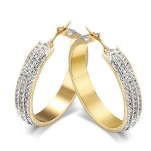 Fashion Jewelry Gift Stainless Steel Silver New Girls Diamond Earring