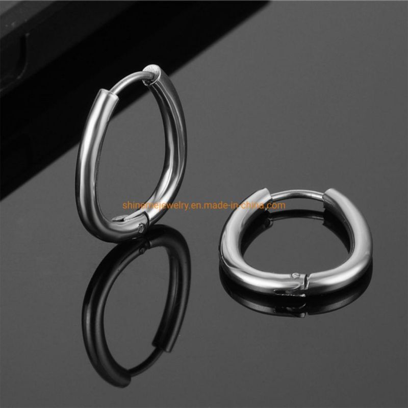 Body Jewelry Titanium Steel Stainless Steel U-Shaped Round Wire Coil Ear Hoop Earrings Are Not Allergic to All-Match Coil Earrings Ssp878