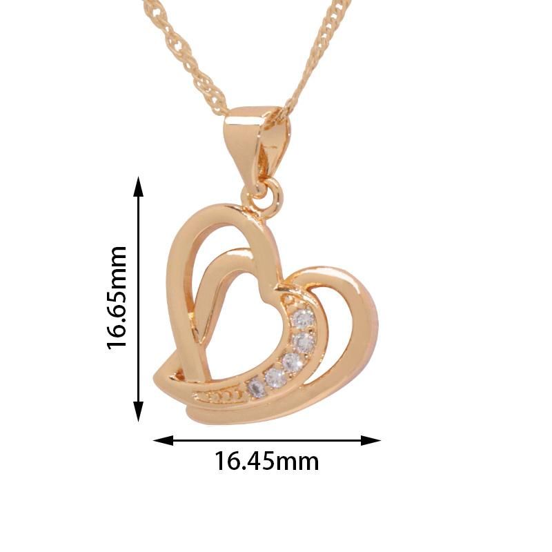 Wholesale 18K Couple Heart Pendant Jewelry Necklace