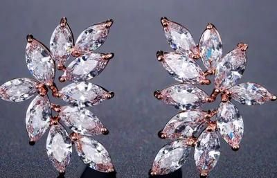 Pear Wedding CZ Earring Necklace Jewelry, Bridal CZ Earring Necklace Jewelry, Bridesmaid Earring