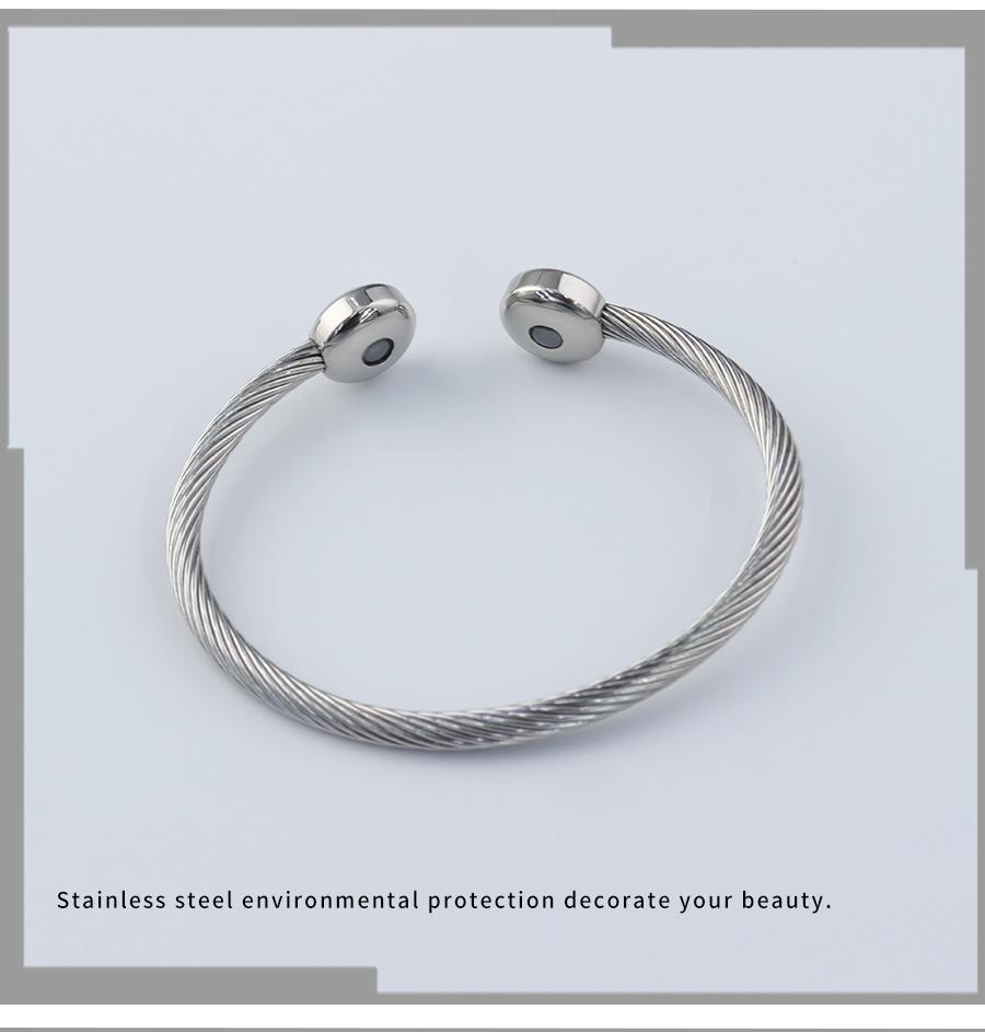Customizable Bright Silver Spiral Steel Wire Magnet Bracelet