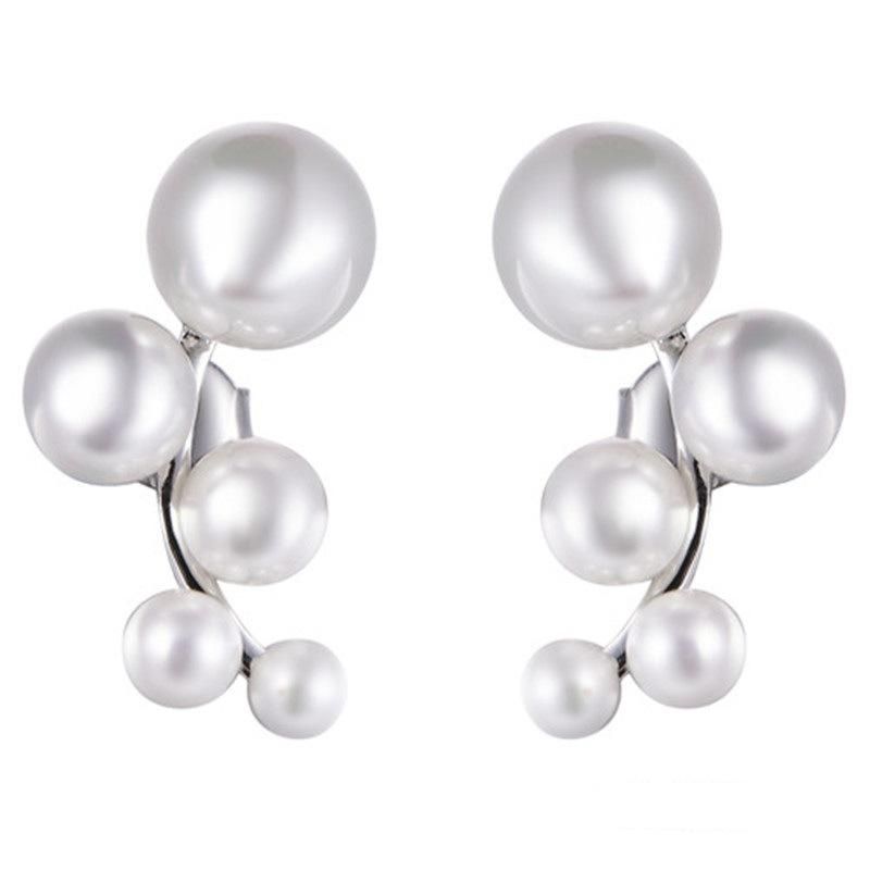 925 Sterling Silver Jacket Earring with Pearls