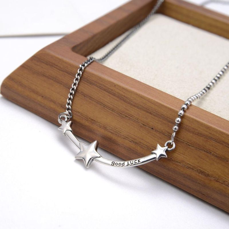 Hot Sale  Star Bar 925 Sterling Plain Silver Necklace