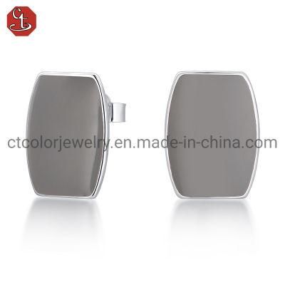 925 Silver and Brass Fashion Enamel Simple Earring Jeweley