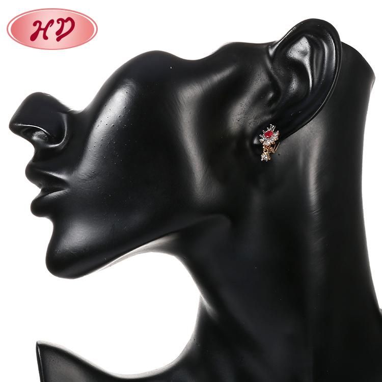 Costume Fashion Jewelry Women 14K 18K Gold Plated Imitation Hoop Huggie Earring with CZ Pearl