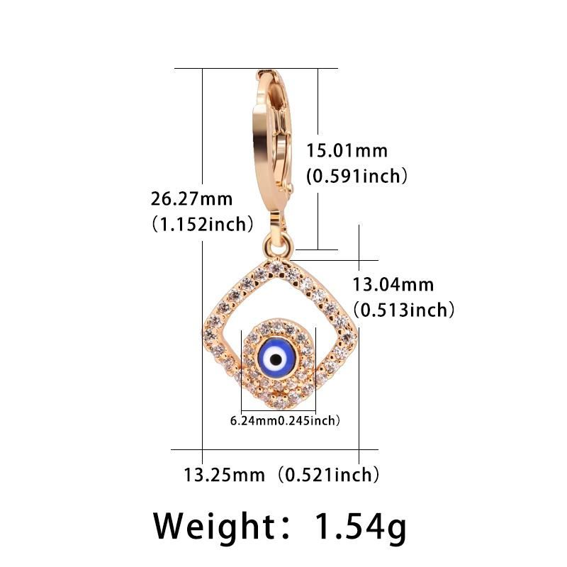 High Quality Zircon Enamel 18K Turkish Blue Evil Eye Earrings