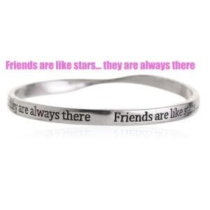 Fashion Custom Silver Plating Alloy Balance Bangle Jewelry with Logo Engraved