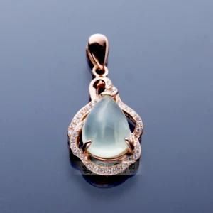 Fashion Initial 925 Sterling Silver Prehnite Pendant