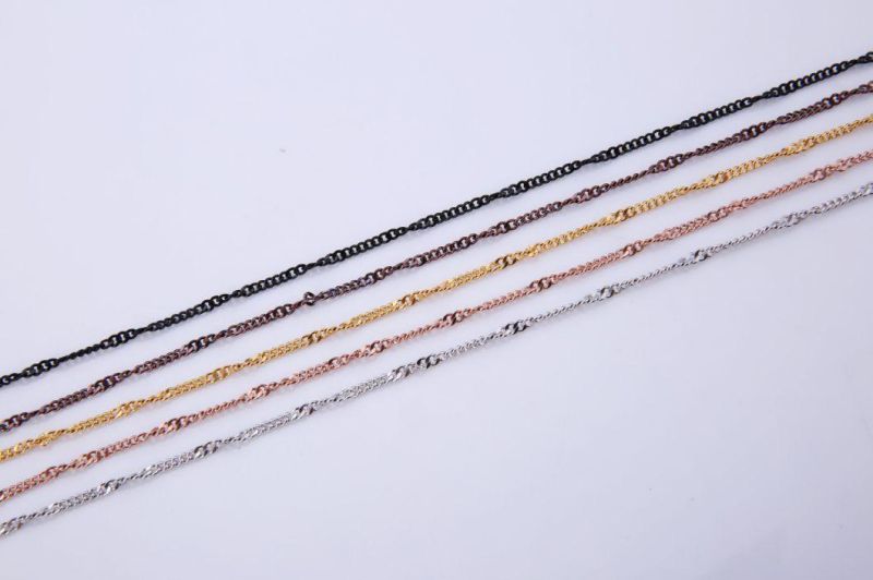 Fashion Jewelry Stainless Steel Necklace Curb Chain with Embossed