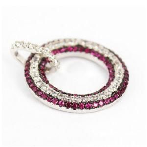 Fashion Accessories Color CZ Circle Necklace Pendant Jewellery