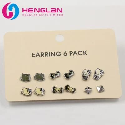 Cute Enameled Angry Hello Kitty Stud Earring for Childrens Accessories