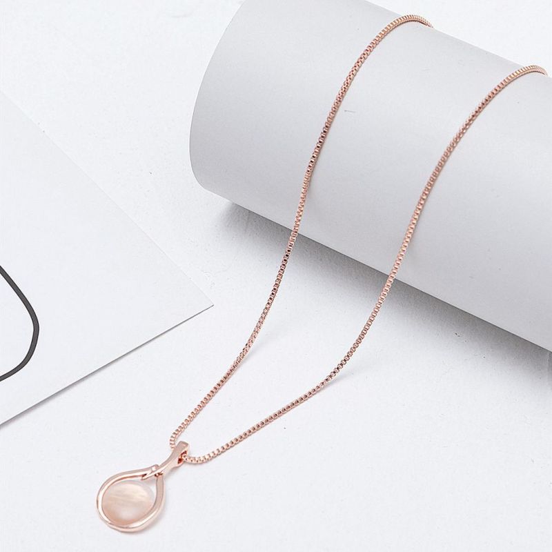 Wholesale Jewelry Sets Women Elegant Waterdrop Rhinestone Pendant Necklace Hook Earrings Jewelry Set
