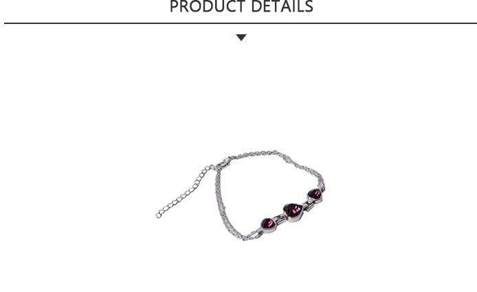 2020 Most Popular Fashion Jewelry Silver Chain Bracelet Purple Diamond