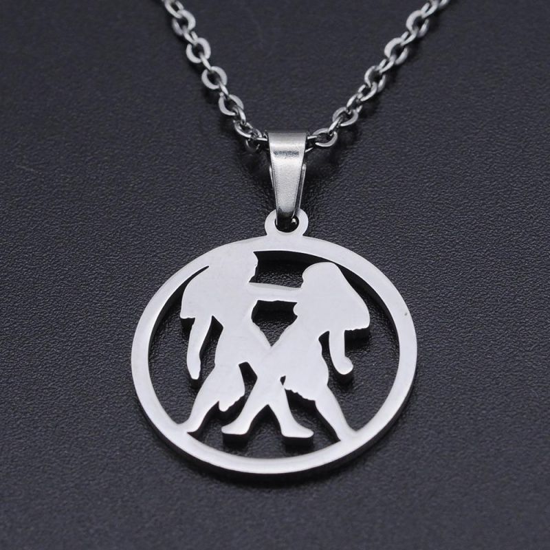 Manufacturer Custom Stainless Steel Fashion Jewelry High Quality 12 Astrological Signs Necklace Chain jewellery Zodiac Necklace Jewelry