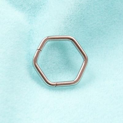 Eternal 16g ASTM F136 Titanium Hexagon Hinged Segment Clicker Piering Jewelry