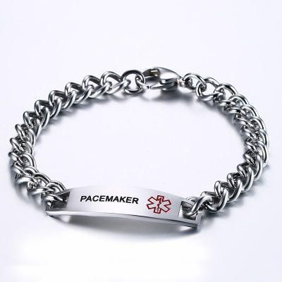 12mm Stainless Steel Curved Medical Symbol Bracelet Men&prime; S Titanium Steel Bracelet