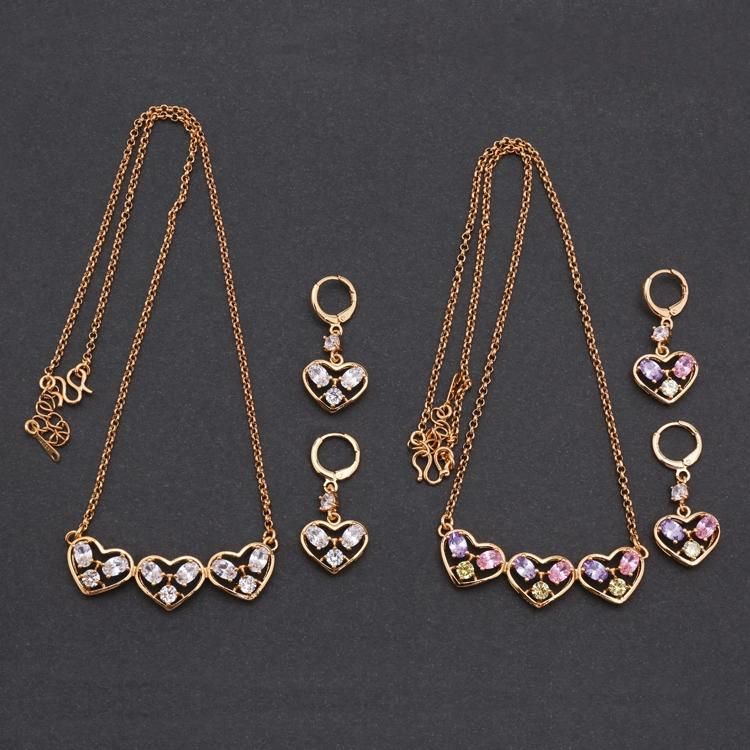 Charm 18 K Gold Plated Jewelry Set with Necklace Earring