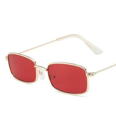 Small Square Frame Sunglasses, Metal Frame, Cross-Border Aliexpress Sunglasses, Big Red Hip-Hop Bungee Glasses