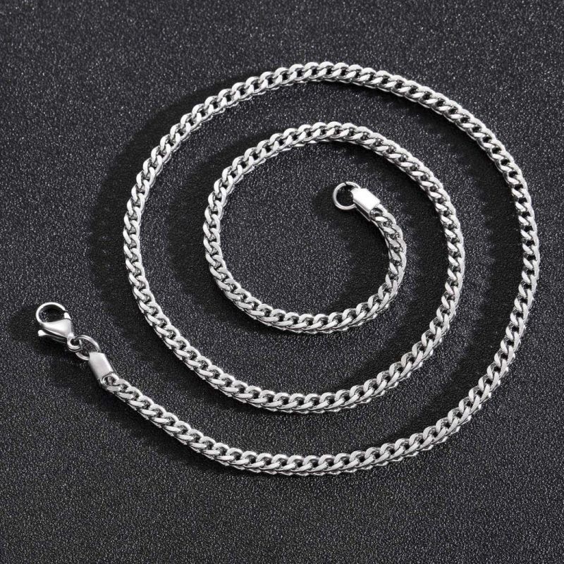 Hip Hop Stainless Steel Plus-Reverse Chain Fish Bone Chain