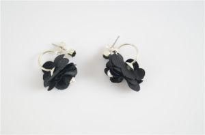 Fabric Flower with Stone Post Earring Jacket