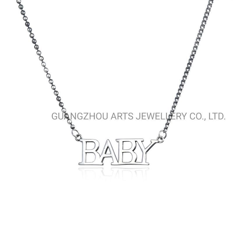 Hot 925 Sterling Silver Unique Baby Letter Customize Necklace