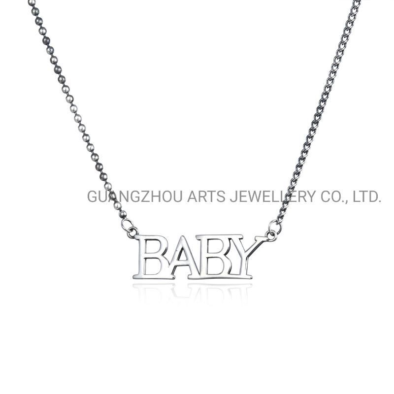 Hot 925 Sterling Silver Unique Baby Letter Customize Necklace