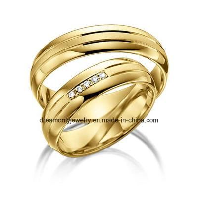 Classic Designs Handcrafted 316L Steel Couple Wedding Ring with Diamonds for Him and Her